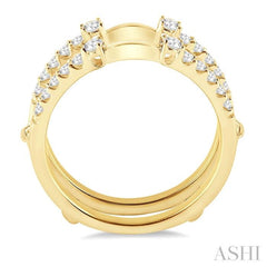 3/8 Ctw Round Cut Diamond Insert Ring in 14K Yellow Gold