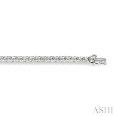 3 Ctw Round Cut Diamond Tennis Tulip Bracelet in 14K White Gold