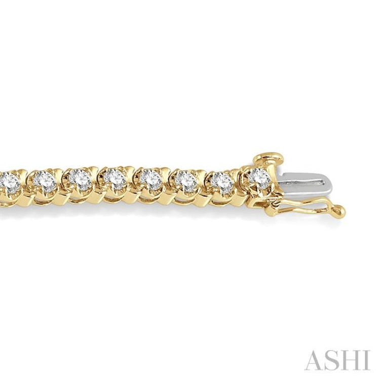 5 Ctw Round Cut Diamond Tennis Tulip Bracelet in 14K Yellow Gold