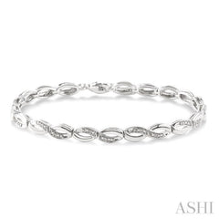 1/6 Ctw 'FIG 8' Shape Round Cut Diamond Bracelet in Sterling Silver