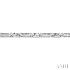 1/10 Ctw Knot Shape Round Cut Diamond Link Bracelet in Sterling Silver