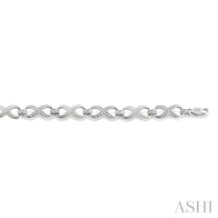 1/10 Ctw Round Cut Diamond Swirl bracelet in Sterling Silver