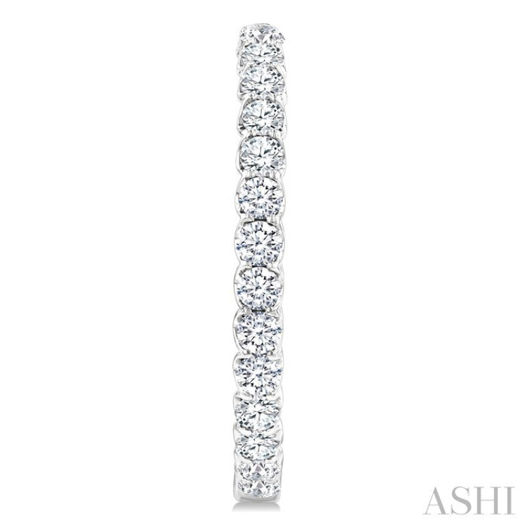 5 Ctw Inside-Out Round Cut Diamond Oval Shape Hoop Earrings in 14K White Gold
