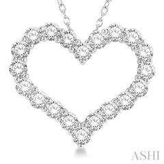 4 Ctw Heart Shape Round Cut Diamond Pendant With Chain in 14K White Gold