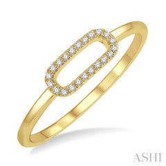 1/20 Ctw Paperclip Link Round Cut Diamond Fashion Ring in 10K Yellow Gold