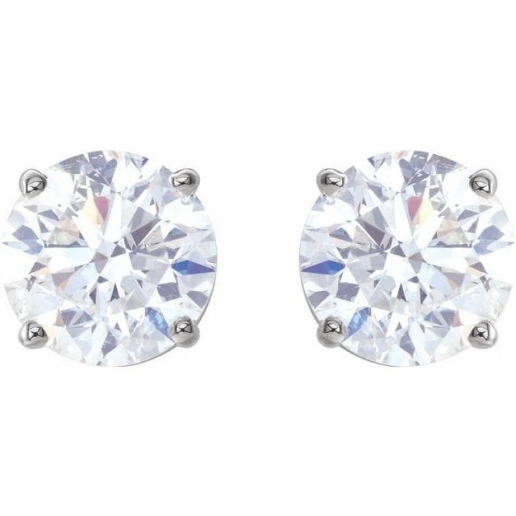 14K White Gold 2 CTW Natural White Diamond Earrings