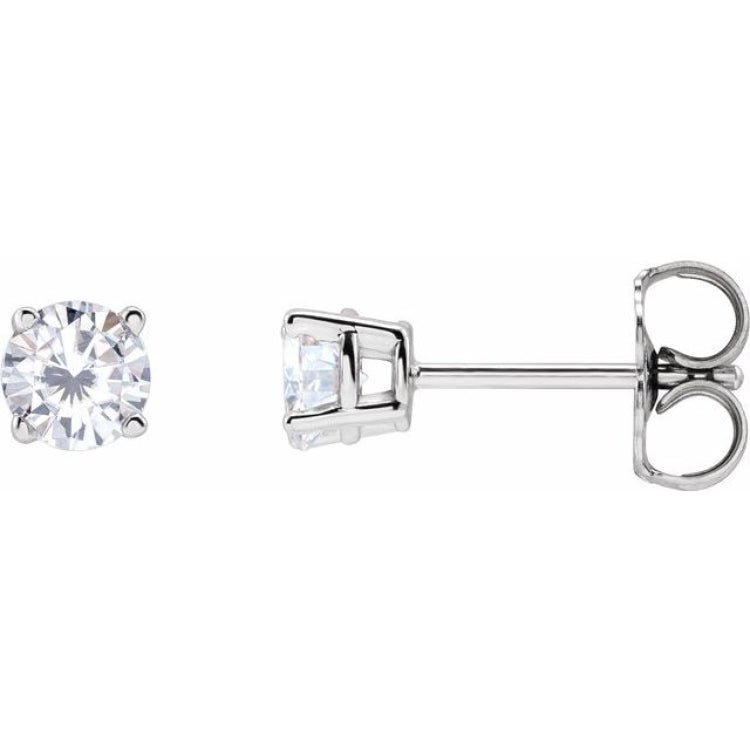 Platinum 4 mm Stuller Lab-Grown Moissanite Earrings