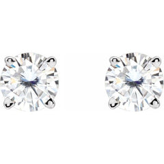 Sterling Silver 4.5 mm Stuller Lab-Grown Moissanite Earrings