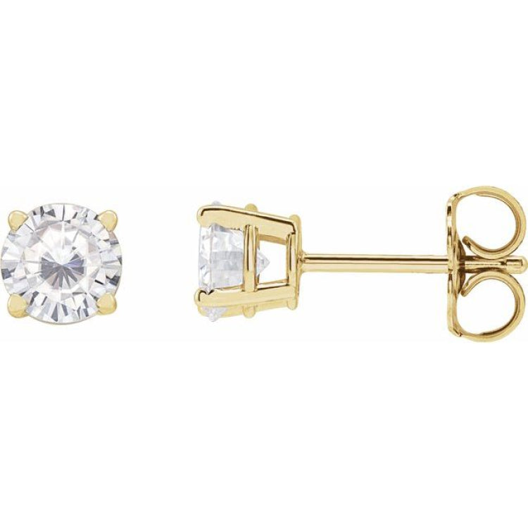 14K Yellow Gold 5 mm Stuller Lab-Grown Moissanite Earrings