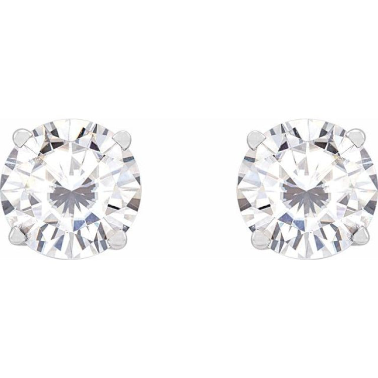 Sterling Silver 6.5 mm Stuller Lab-Grown Moissanite Earrings
