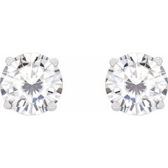 Sterling Silver 6.5 mm Stuller Lab-Grown Moissanite Earrings