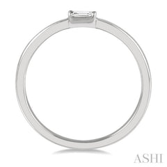1/20 Ctw Baguette Diamond Stackable Petite Fashion Ring in 10K White Gold