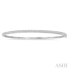 1/2 Ctw Slim Round Cut Diamond Bangle in 14K White Gold