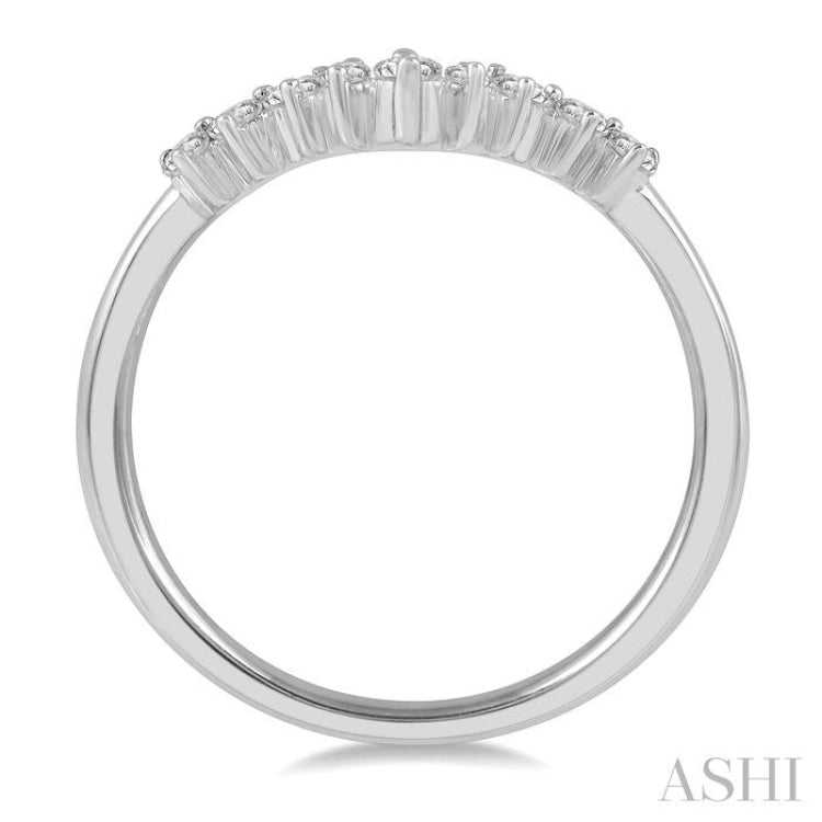 1/3 Ctw Chevron Marquise and Round Cut Diamond Fashion Ring in 14K White Gold