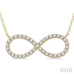 1/2 Ctw Round Cut Diamond Infinity Pendant With Chain in 14K Yellow Gold