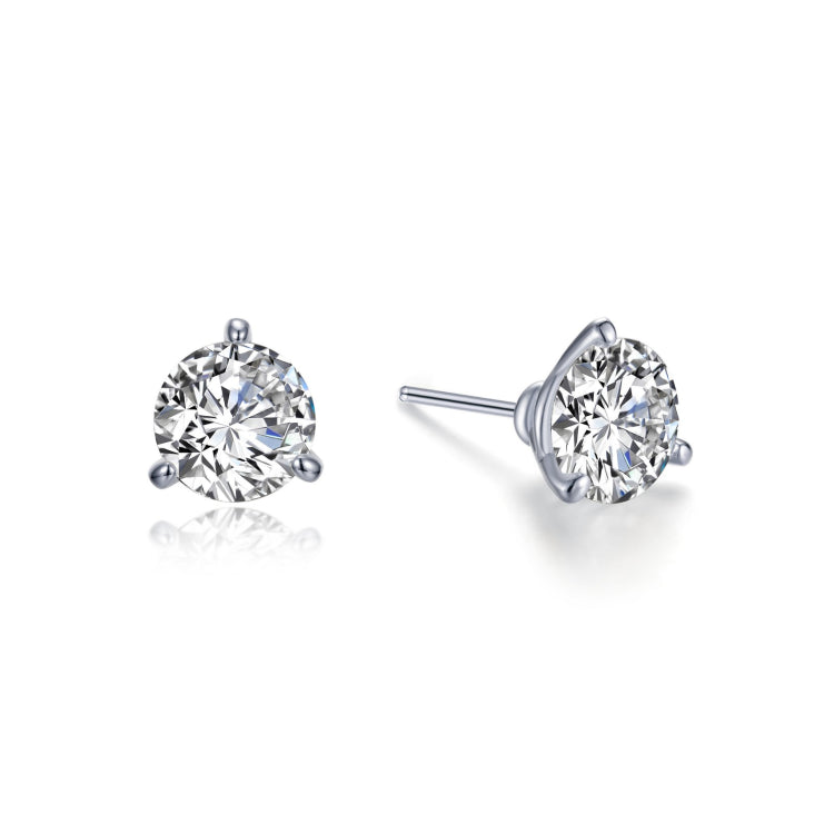 2 CTW 3 Prong Martini Stud Earrings