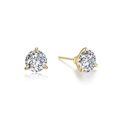1.5 CTW 3 Prong Martini Martini Stud Earrings