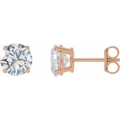 14K Rose Gold 2 CTW Lab-Grown Diamond Earrings