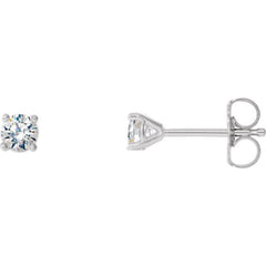 14K White Gold 1/5 CTW Lab-Grown Diamond 4-Prong Stud Earrings