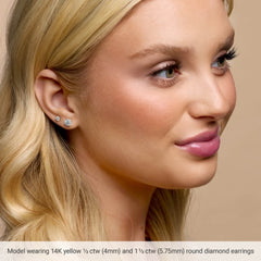14K Rose Gold 1/3 CTW Lab-Grown Diamond 4-Prong Stud Earrings