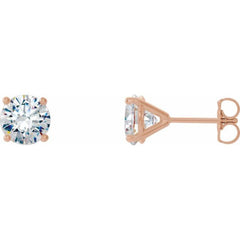 14K Rose Gold 2 CTW Lab-Grown Diamond 4-Prong Stud Earrings