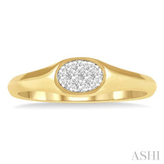 1/8 Ctw Oval Shape Lovebright Diamond Ring in 14K Yellow and White Gold
