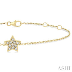1/10 Ctw Petite Star Round Cut Diamond Fashion Bracelet in 10K Yellow Gold