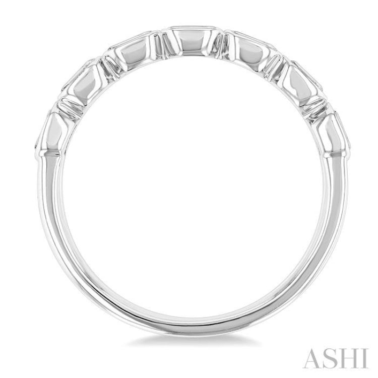 3/4 Ctw East-West Emerald Cut Bezel Diamond Fashion Band in 14K White Gold