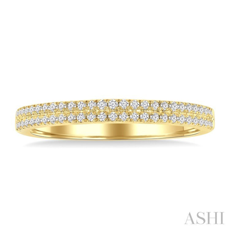 1/5 Ctw Double Row Round Cut Diamond Fashion Ring in 14K Yellow Gold