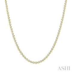 5 Ctw Illusion Round Cut Diamond Eternity Tennis Necklace in 14K Yellow Gold