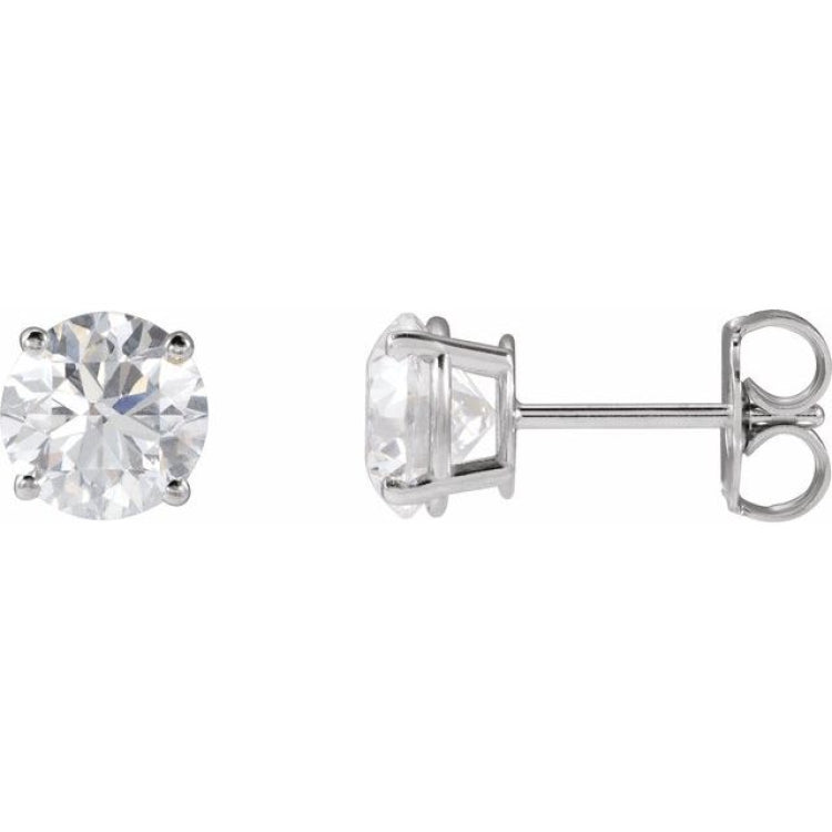 14K Yellow Gold 7 mm Natural Amethyst Earrings