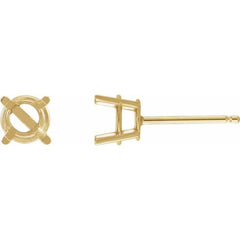 14K Yellow Gold 7 mm Lab-Grown Alexandrite Earrings