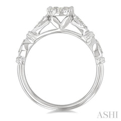 3/8 Ctw Round Lovebright Diamond Engagement Ring in 14K White Gold