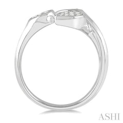 1/3 Ctw Lovebright Open Center Mixed Shape Mounts Round Cut Diamond Fashion Ring in 10K White Gold