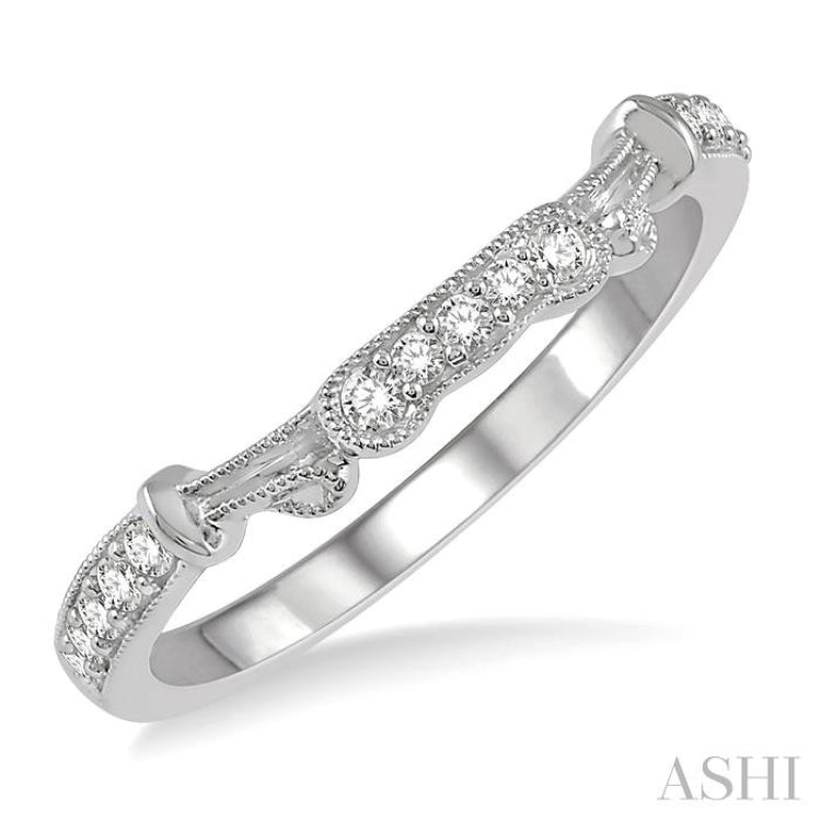 1/6 Ctw Round Cut Diamond Wedding Band in 14K White Gold