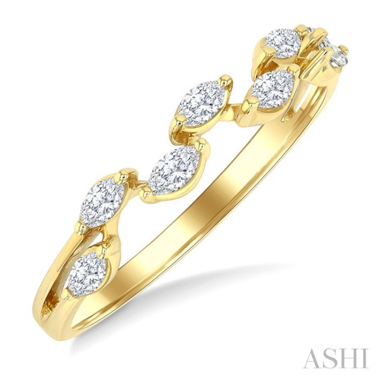 1/3 Ctw Zig-Zag Scatter Marquise Cut Diamond Fashion Band in 14K Yellow Gold