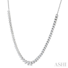 1 3/4 Ctw Halfway Graduated Round Cut Diamond Riviera Necklace in 14K White Gold